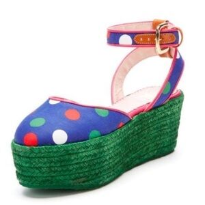 M Missoni Polka Dot Espadrilles Platform Sandals